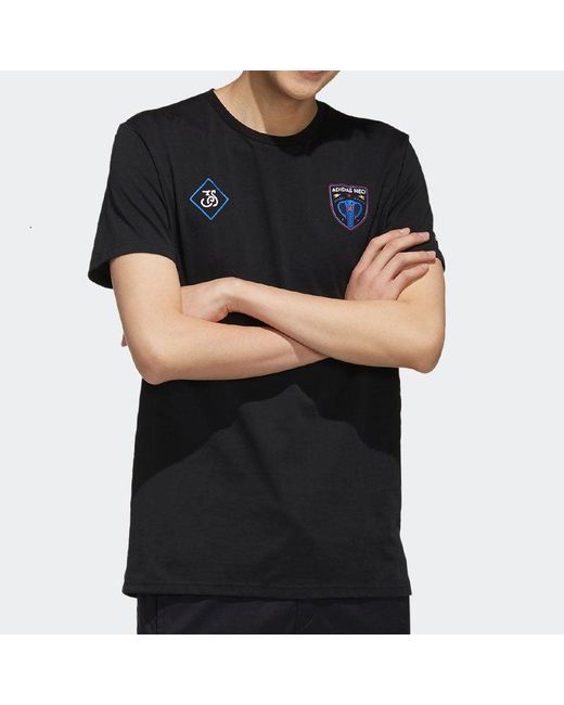Adidas Black Neo Fav Art Snk Funny Printing Sports Round Neck Short Sleeve for men