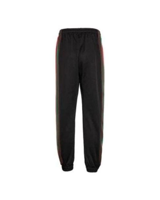 Gucci Black Plain Knit Side Colored Striped Jogging Casual Trousers For for men