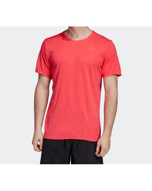 Adidas Pink Logo Breathable Short Sleeve T-Shirt for men