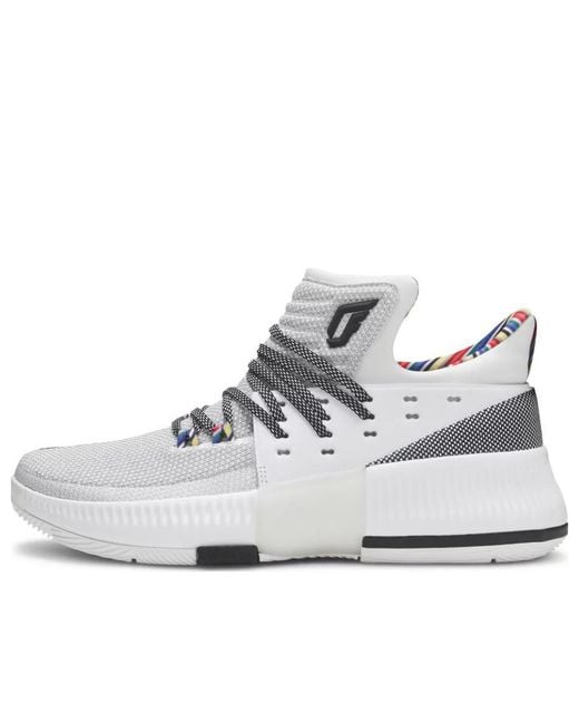 Adidas White D Lillard 3 'Bhm' for men