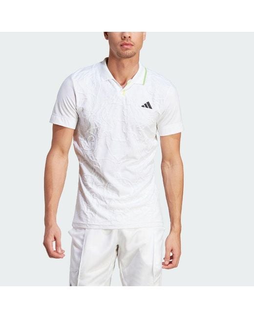 Adidas White Tennis London Freelift Polo Shirt for men