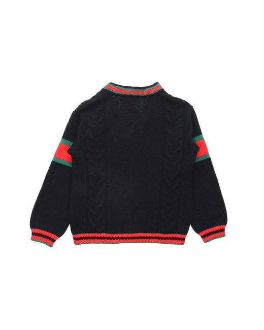 Gucci Black Cable Knit Oversize Cardigan for men
