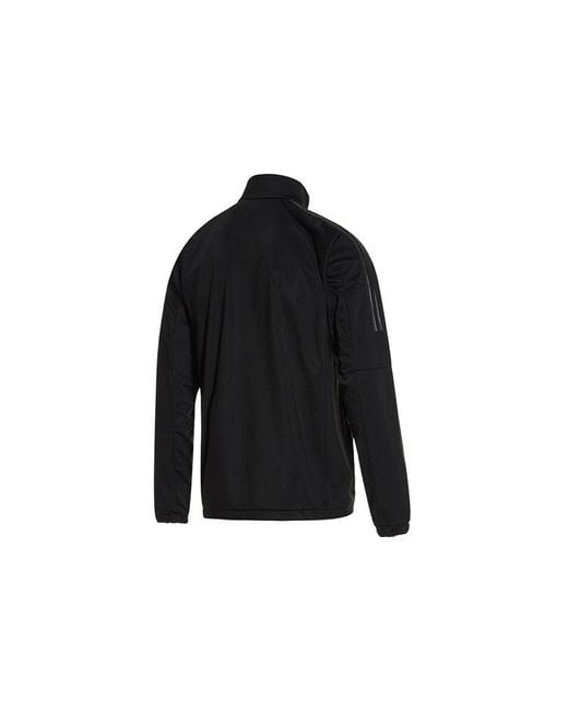 Adidas Blue 3S Knit Jkt Tennis Sports Stand Collar Jacket for men