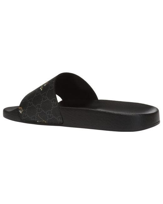 Gucci Black Gg Supreme Slide 'Tiger' for men