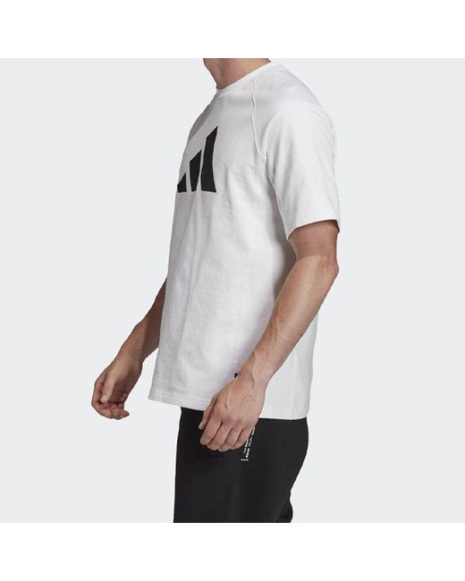 Adidas White Classic Logo Printing Short Sleeve for men