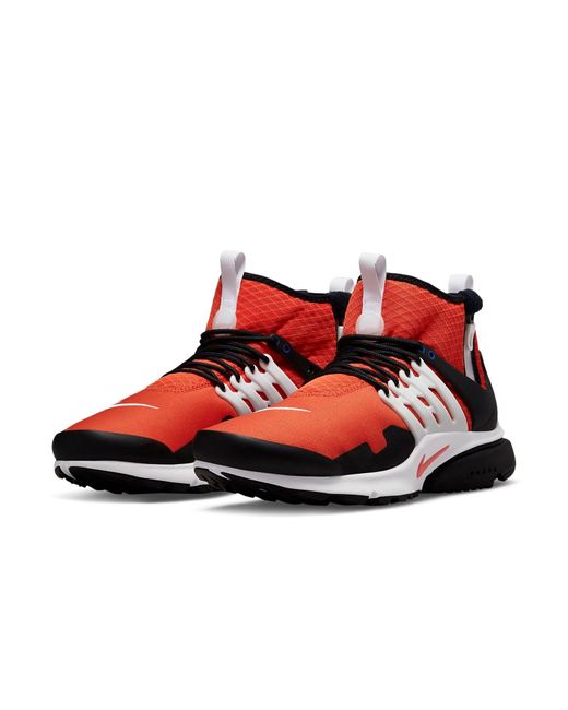 Nike Red Air Presto Mid Utility Shoes for men