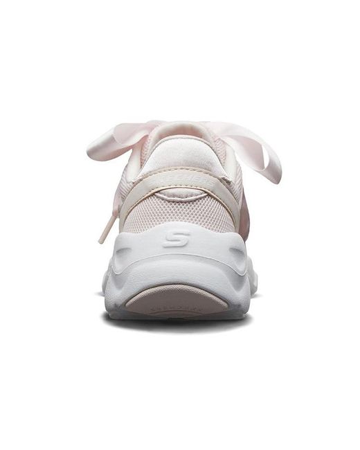 Skechers White (Wmns) D'Lites Airy Low Top Sneakers