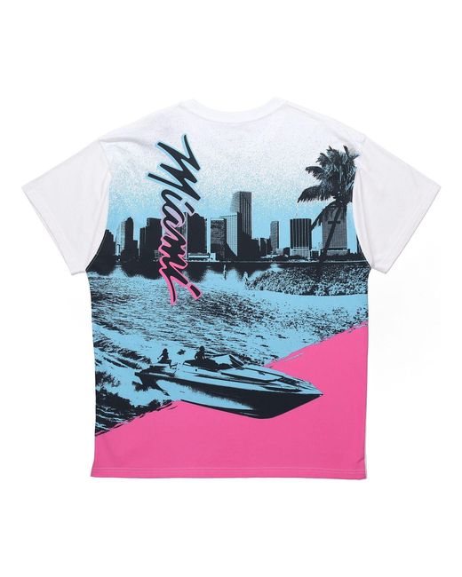 Nike Blue Nba Courtside City Edition Miami Heat Back Printing Sports Short Sleeve for men