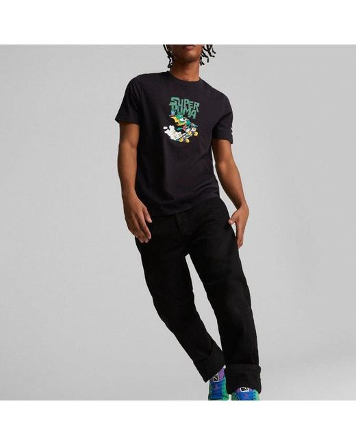 PUMA Black Classic Graphic T-Shirt for men