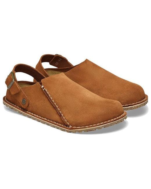 Birkenstock Brown Lutry Premium Suede Leather 'Mink' for men