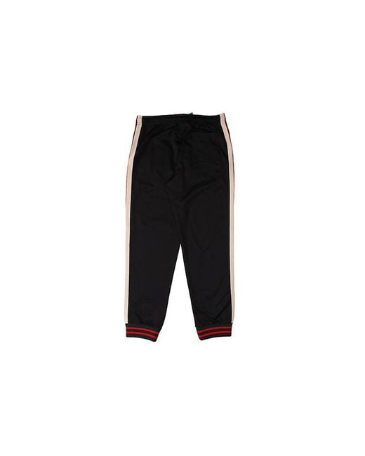 Gucci Black Classic High-Tech Knit Colorblock Casual Bundle Feet Sports Long Pants for men