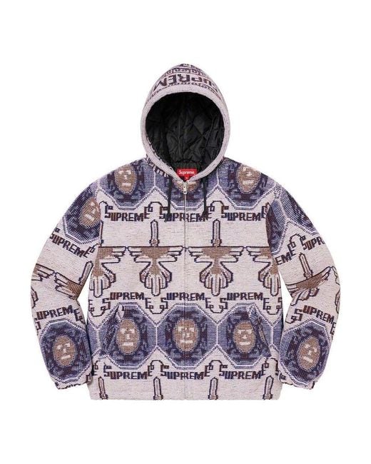 Supreme Woven Hooded Jacket in Purple for Men | Lyst UK 
