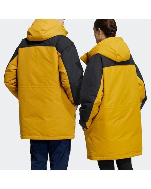 Adidas Yellow Outdoor Stay Warm Down Jacket Couple Style Color