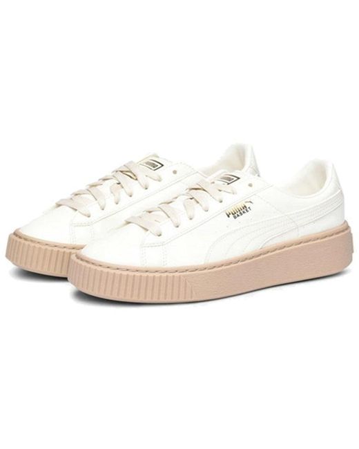 PUMA White (Wmns) Basket Platform Patent Marshmallow