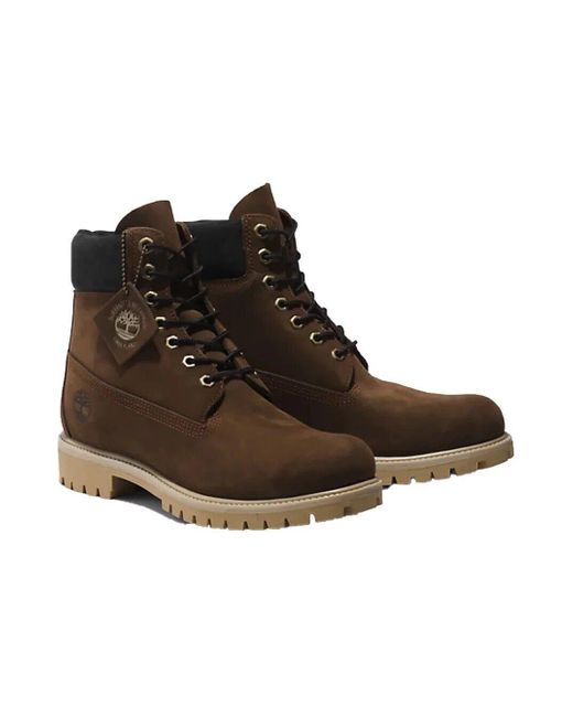 Timberland Brown 6-Inch Premium Waterproof Boot 'Dark Nubuck' for men