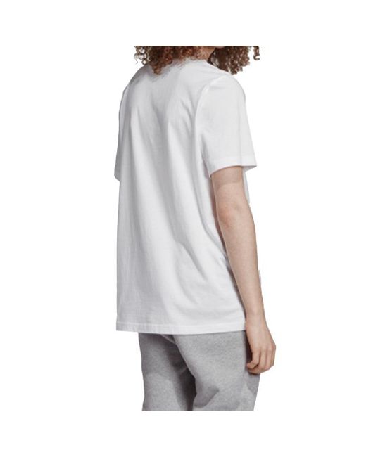 Adidas White Originals Embroidered Shoe Printing Short Sleeve for men