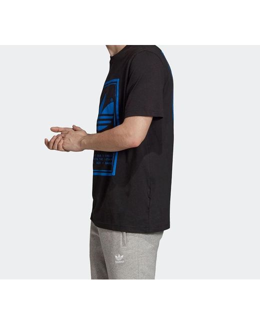 Adidas Black Originals Classic Logo Sports Round Neck Short Sleeve for men