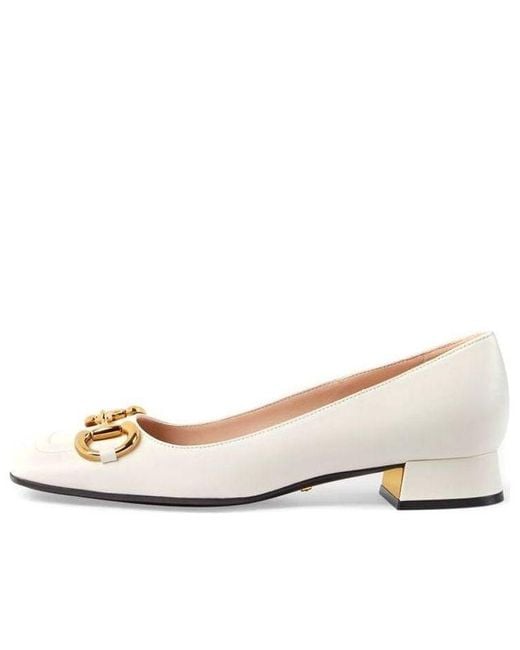 Gucci Natural (Wmns) Ballet Flat With Horsebit Leather'