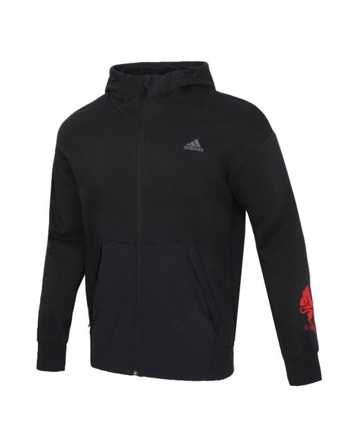 Adidas Blue Cpl Gfx Fz Hd Outdoor Sports Hooded Jacket For for men
