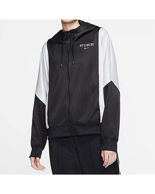 Nike Black (Wmns) Sportswear Logo Printing Hooded Jacket