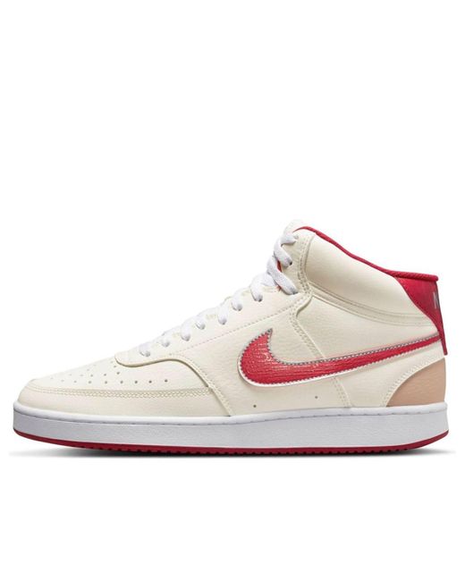 Nike White Court Vision Mid-Top Sneakers for men