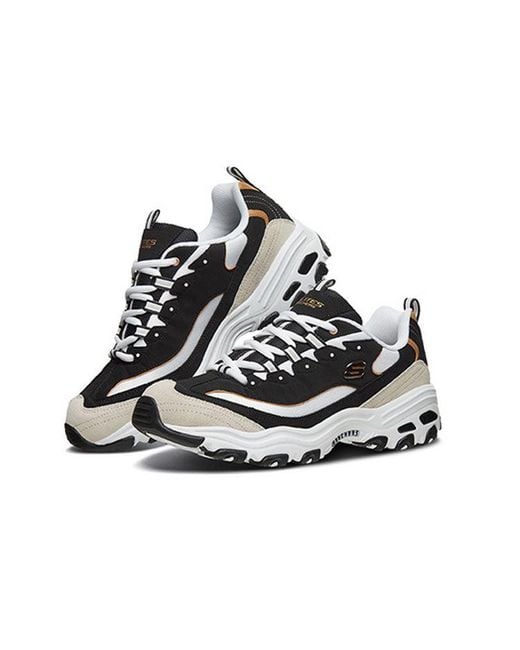 Skechers Black (Wmns) D Lites 1.0 Low-Top Running Shoes
