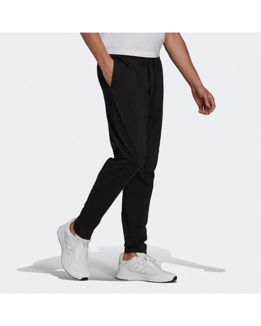 Adidas Black Essentials Solid Color Slim Fit Running Sports Pants for men