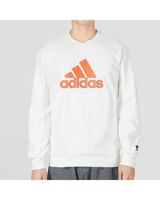 Adidas White Cm Gfx Crew for men