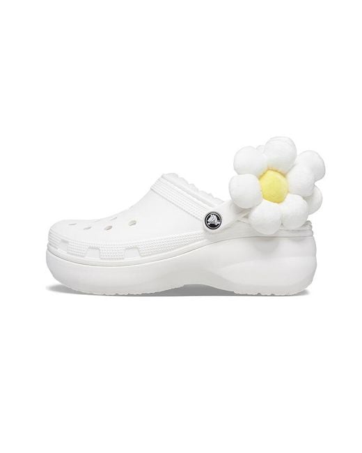 CROCSTM White (Wmns) Classic Flower Clogs