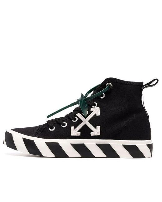 Off-White c/o Virgil Abloh Vulcanized Mid-top Canvas Sneakers in Black ...