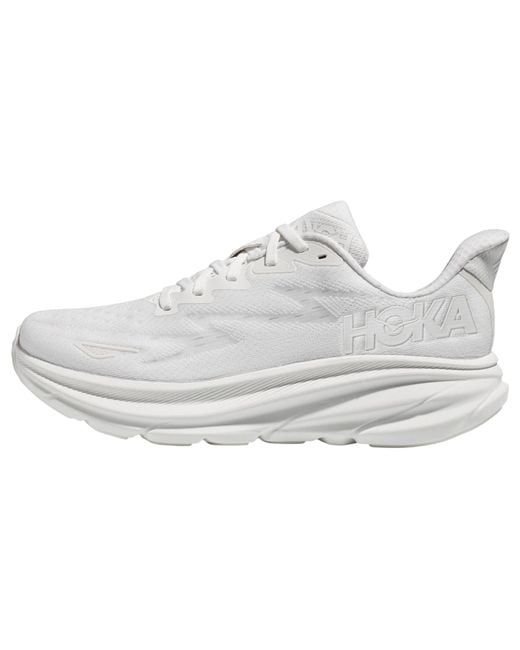 Hoka One One White Clifton 9 for men