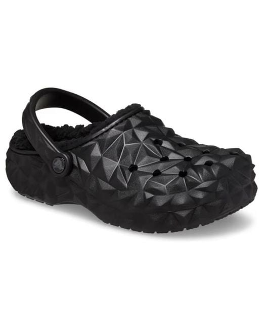 CROCSTM Black (Wmns) Classic Clog Lined Geometric Shoes