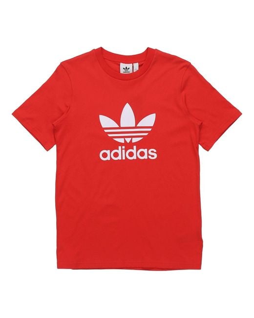 Adidas Red Originals Logo Short Sleeve T-Shirt for men