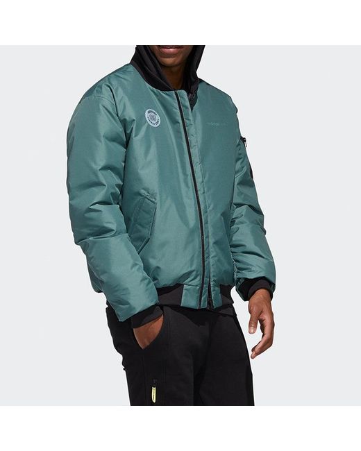 Adidas Green Neo M Strt Gr Bmr Stay Warm Sports Hooded Down Jacket for men