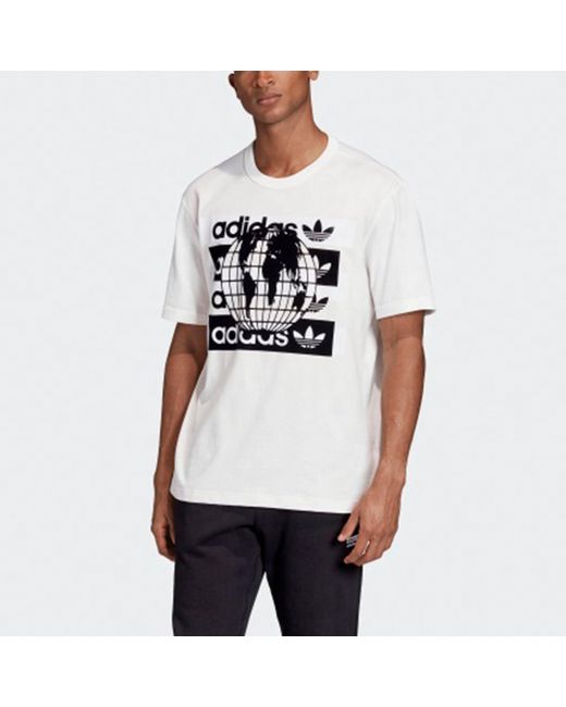 Adidas White Originals Msg Ss Tee Earth Logo Short Sleeve for men