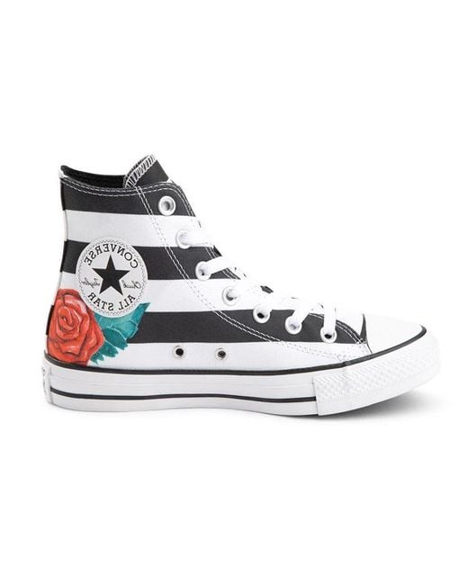 Converse Blue Chuck Taylor All Star High 'Skull Roses' for men