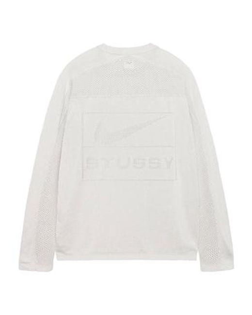Nike X Stussy Long-Sleeve Knit Jersey 'Light Bone' in White for