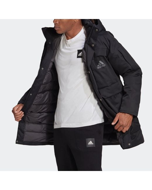 Adidas Black Outdoor Sport Hood Down Jacket And
