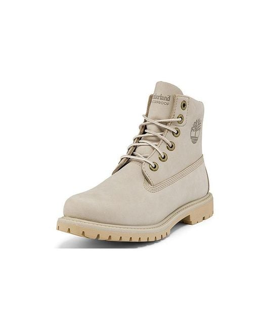 Timberland Natural (Wmns) Paninara Collarless 6 Inch Wide Fit Waterproof Boots 'Light Nubuck'