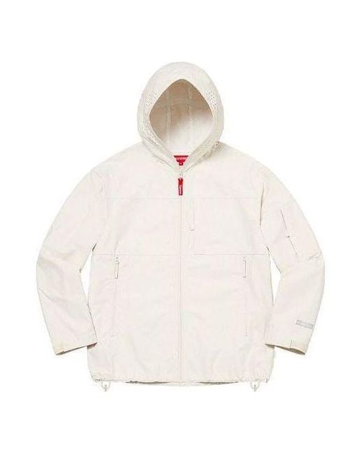 Supreme White Full Zip Facemask Jacket for men