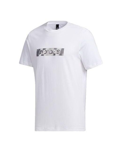 Adidas White Mh Gfx T Lng Printing Short Sleeve for men