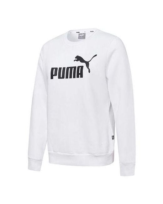 PUMA White (Wmns) Essential Logo Fleece Crew Neck Sweater