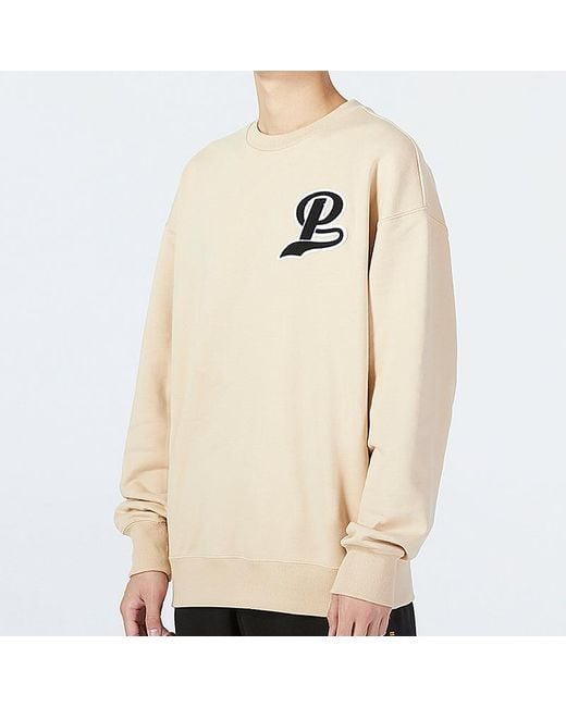 PUMA White Team Crew Logo Sweatshirt for men