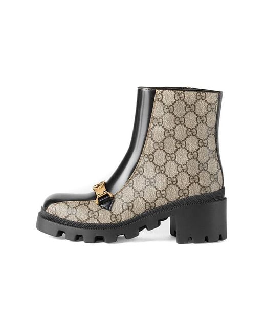 Gucci Brown (Wmns) Horesbit Interlocking G Ankle Boots Ebony'
