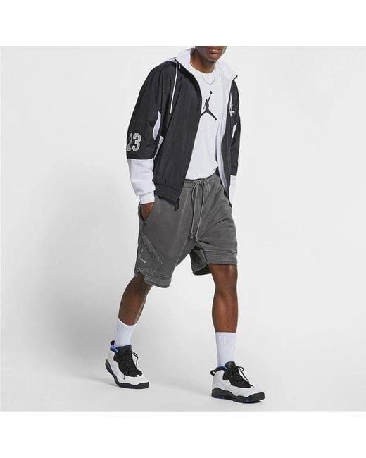 Nike Black Air Aj9 Woven Colorblock Hooded Jacket for men