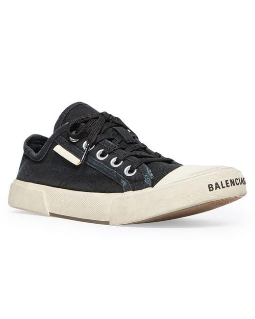 Balenciaga Blue Paris Low Top Sneakers Destroyed Cotton And Rubber' for men
