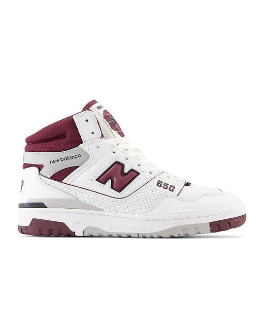 New Balance White 650R Burgundy' for men