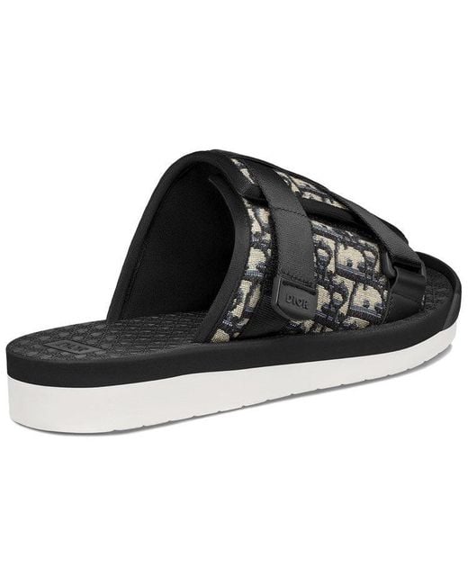 Dior Black Alpha Oblique Slippers for men