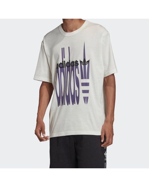 Adidas White Originals Ss20 R.V.Y Printing Short Sleeve for men