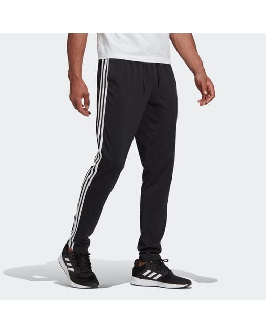 Adidas Black M 3S Sj To Pt Classic Stripe Knit Sports Pants for men